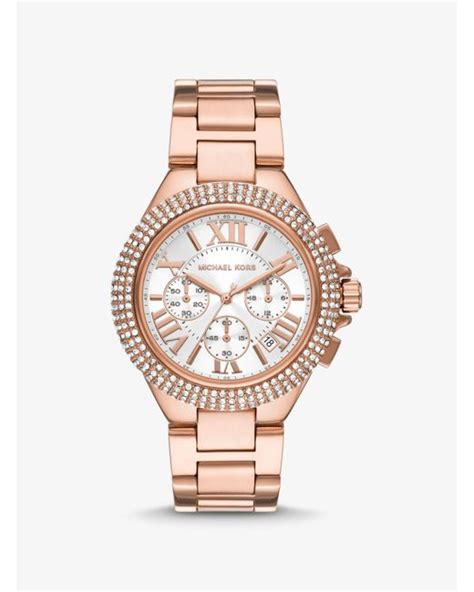 michael kors womens oversized rose gold|Michael Kors rose gold tone.